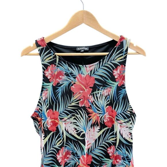 Bebe Bright Tropical Hawaiian Maxi Resort Dress Sleeveless Lined Women’s XL USA - Picture 5 of 11